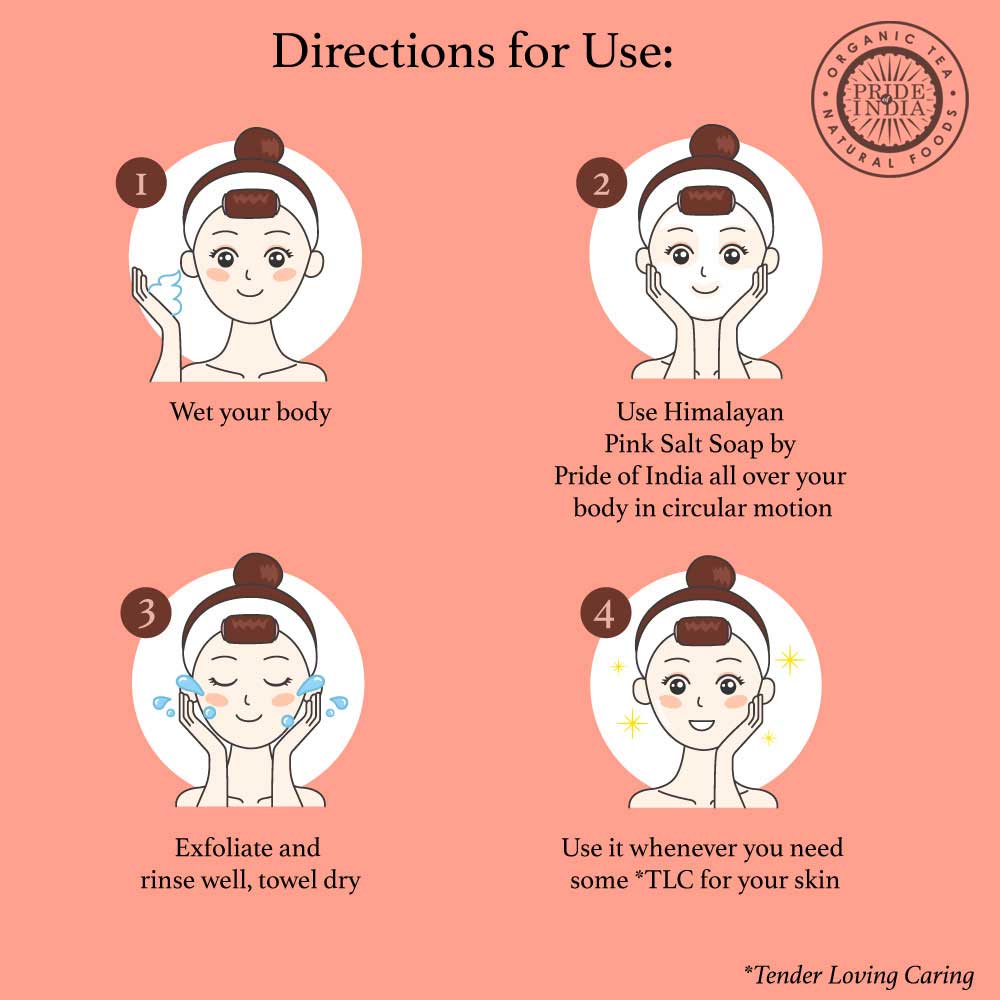 Himalayan Pink Salt Soap by Pride of India – Mineral Rich – Massage Bar/ Spa Ritual at Home – Chemical-free/Natural Occurring Salt Crystals Soap – Good for Skin/Hydrating